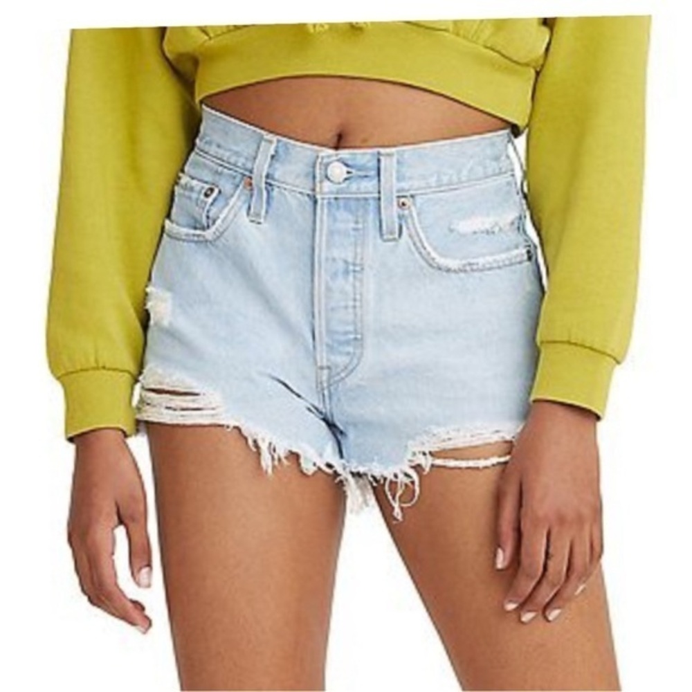 NWT Levi’s 501 Jean Shorts Ripped Distressed 10 / 30  or 14 / 32 New